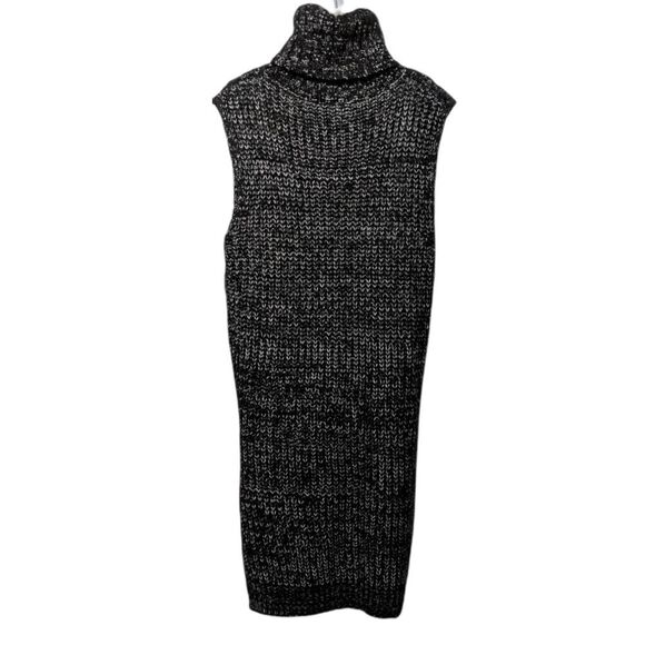 NWT POL December Nights Marled Sleeveless Turtleneck Midi Sweater Dress L - Picture 7 of 8